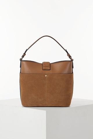 Indra Camel Bucket Crossbody