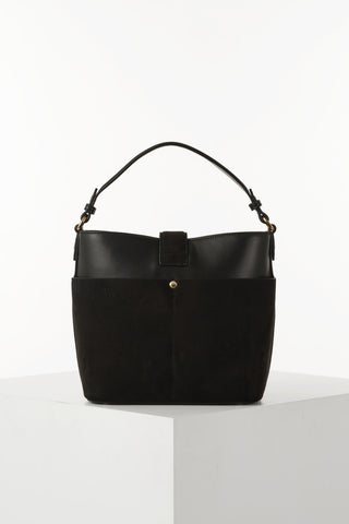 Indra Black Bucket Crossbody