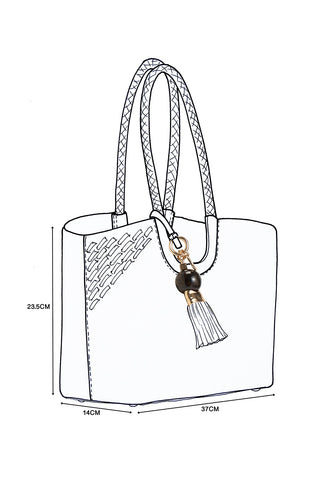 Lillie Black Whipstitch Tote