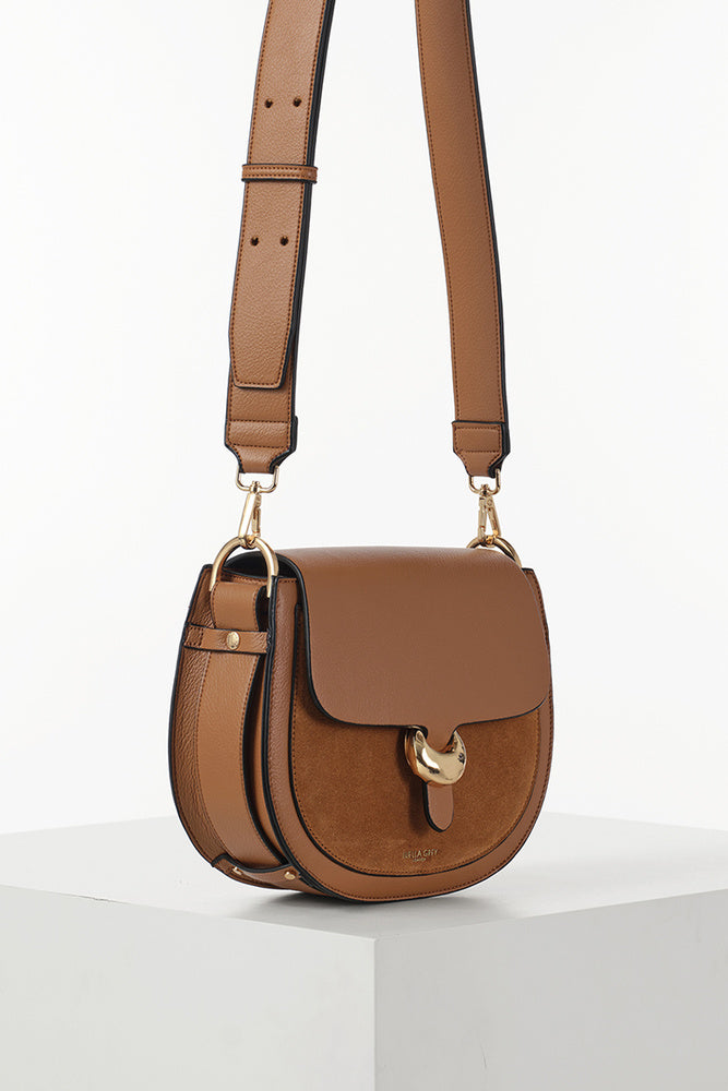 Venetia Camel Saddle Crossbody