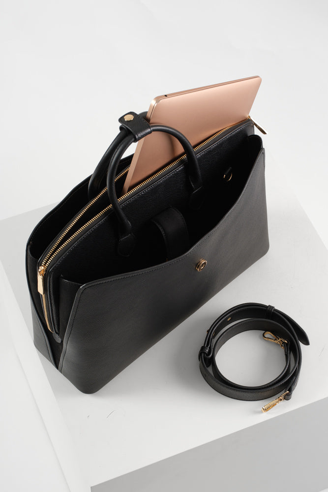 Carlotta Black Laptop Tote