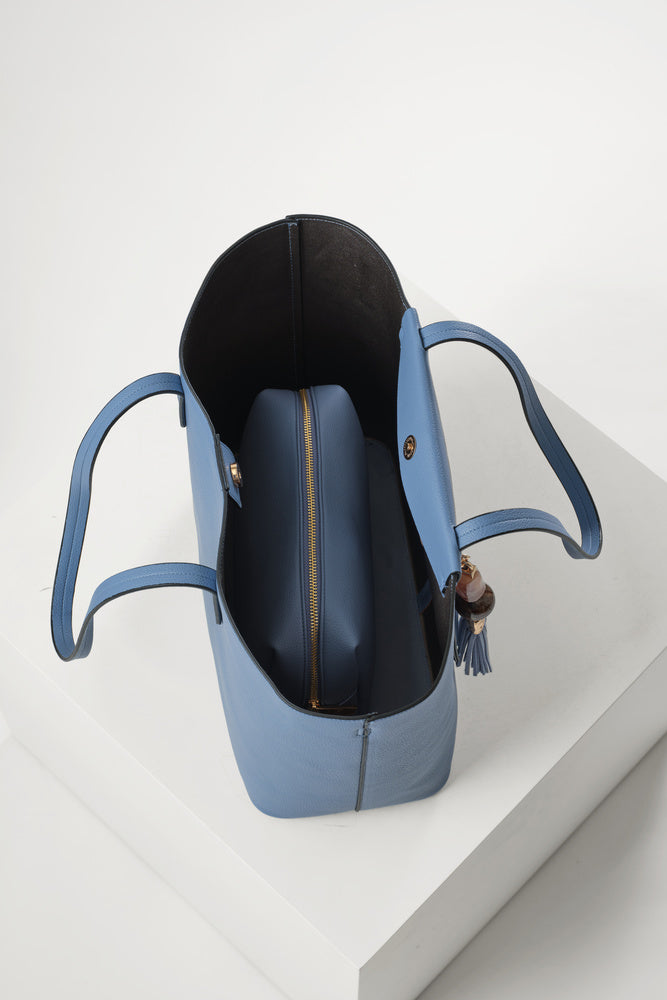 Catalina Cornflower Blue Casual Tote With Pouch