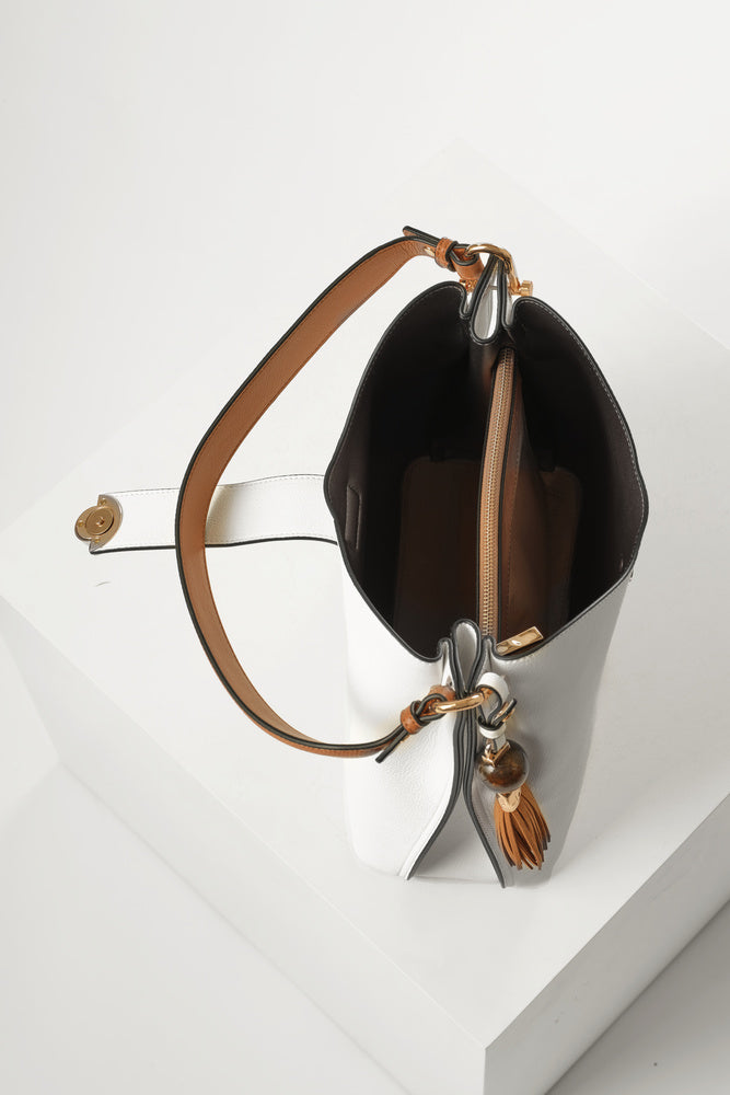 Andrea White Hobo Tote
