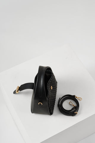 Maggie Black Weave Crossbody