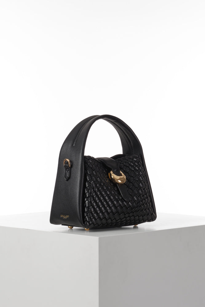 Maggie Black Weave Crossbody