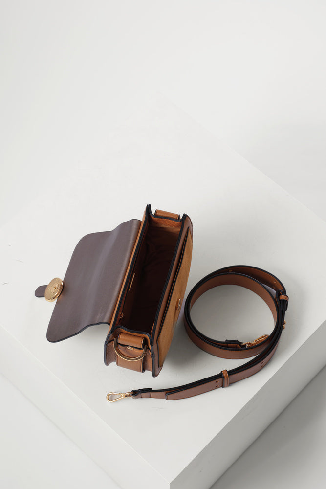 Venetia Camel Saddle Crossbody