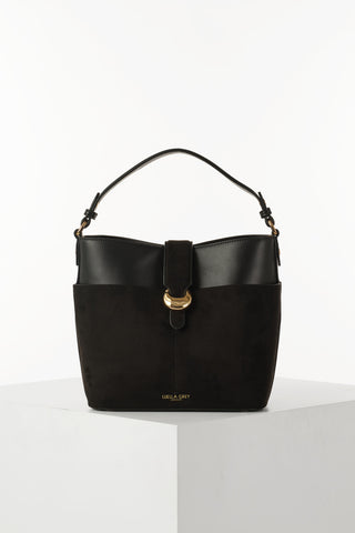 Indra Black Bucket Crossbody