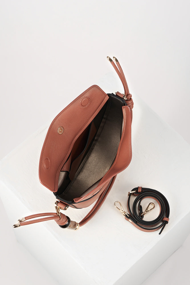 Cora Tuscan Blush Saddle Crossbody