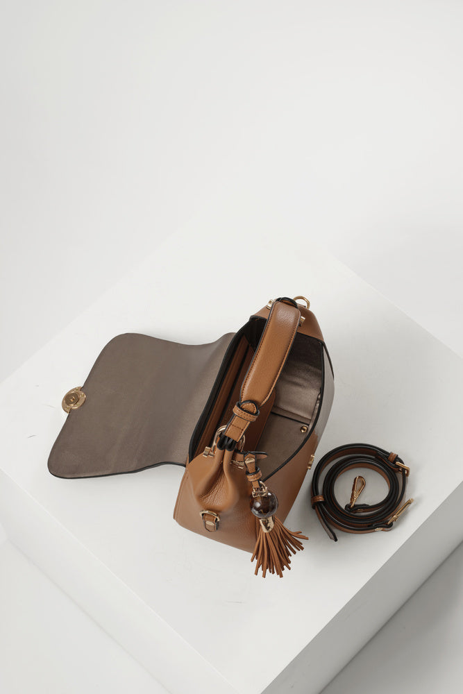 Diana Camel Top Handle Crossbody