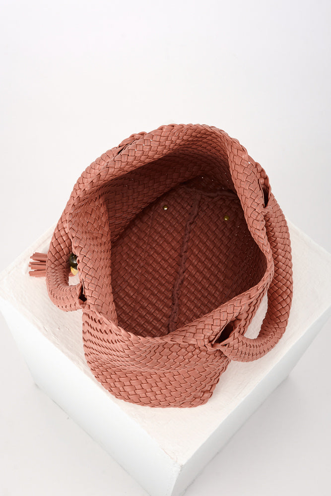 Saskia Tuscan Blush Large Woven Tote