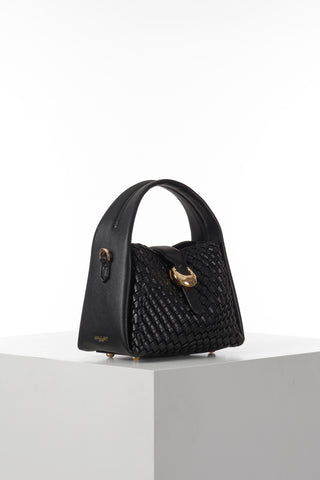 Maggie Black Weave Crossbody
