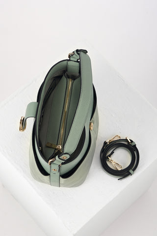 Indra Spearmint Green Bucket Crossbody
