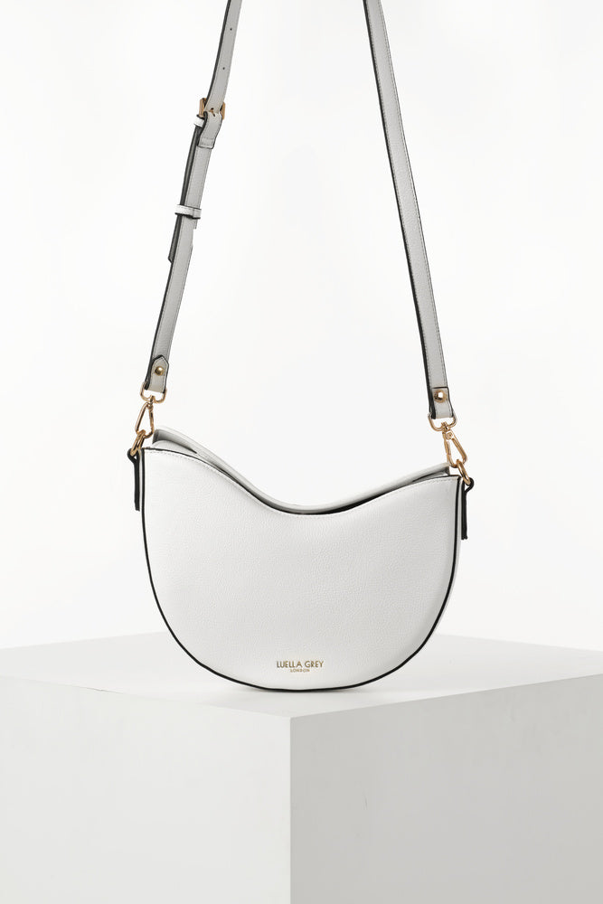 Cora White Saddle Crossbody