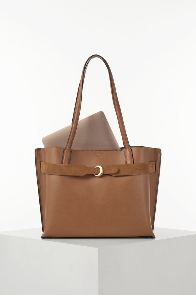 Connie Camel Laptop Tote