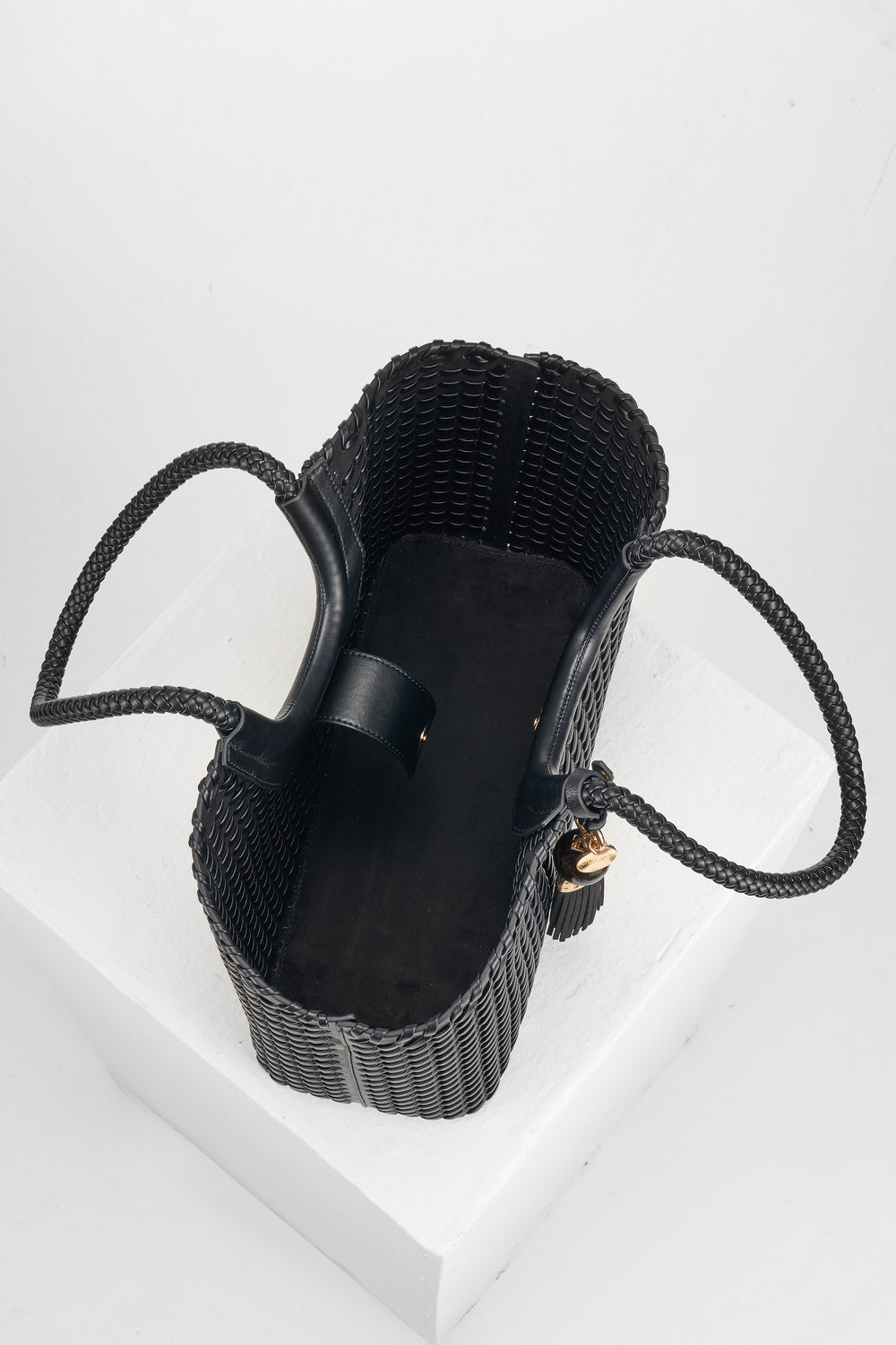 Lillie Black Whipstitch Tote