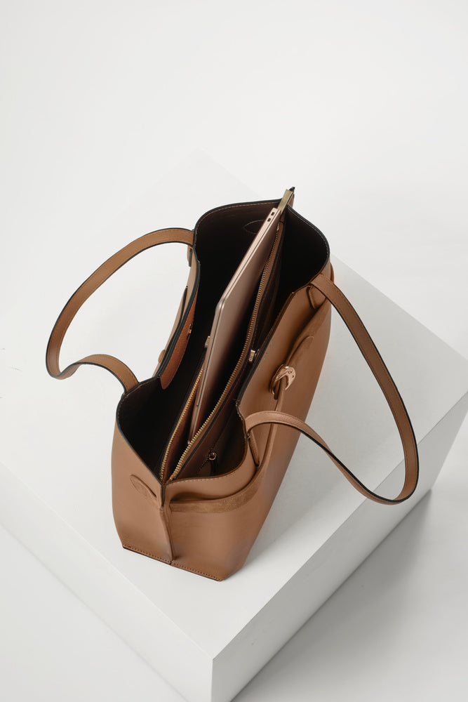 Connie Camel Laptop Tote