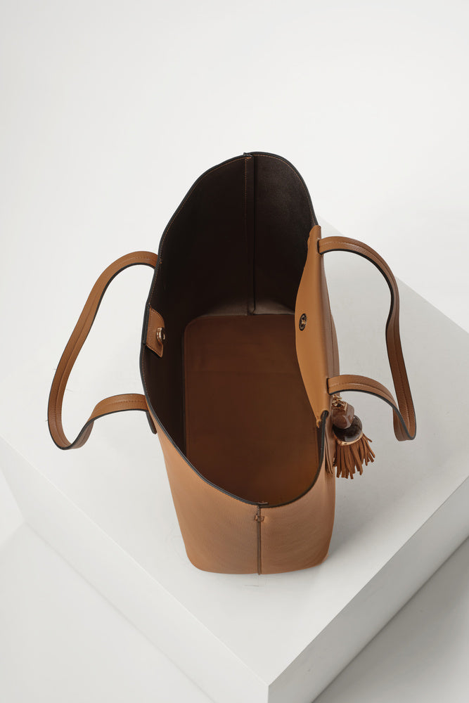 Cindy Camel Casual Tote With Laptop Pouch