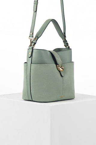 Indra Spearmint Green Bucket Crossbody