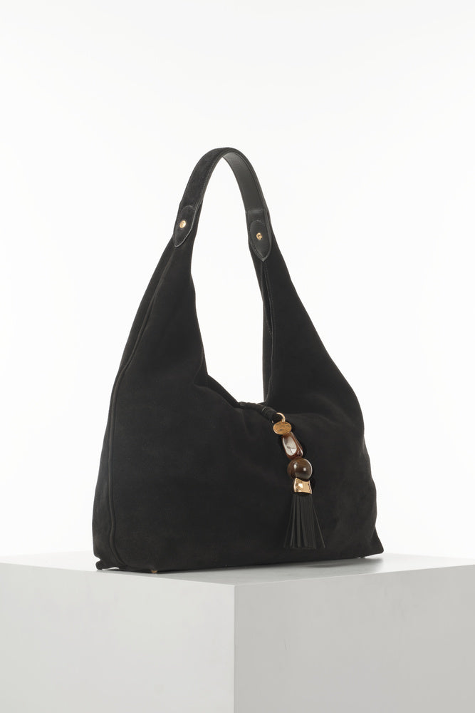 Pandora Black Suede Hobo