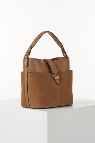 Indra Camel Bucket Crossbody