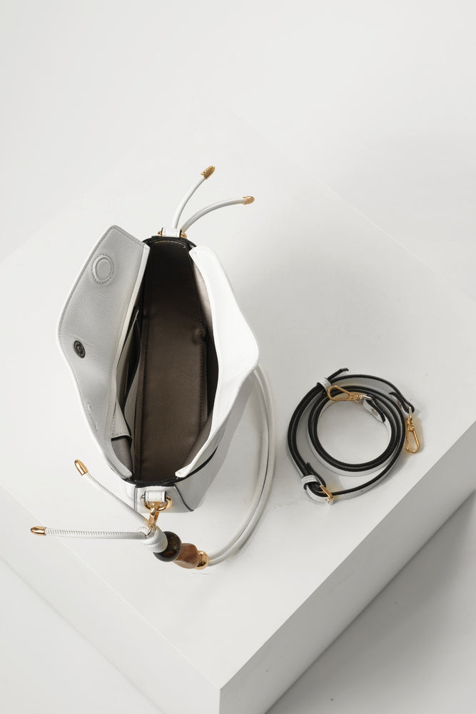 Cora White Saddle Crossbody