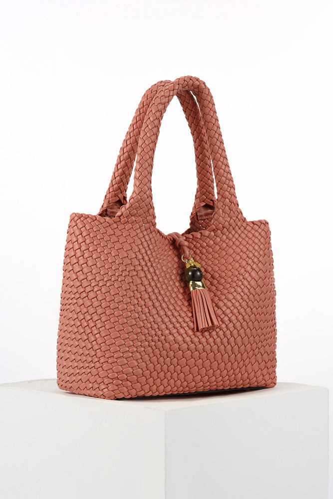 Saskia Tuscan Blush Large Woven Tote