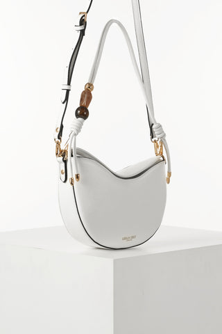Cora White Saddle Crossbody