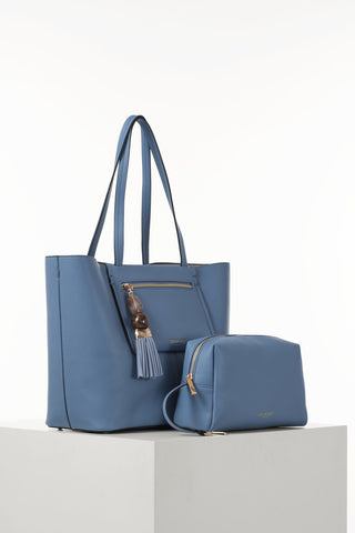 Catalina Cornflower Blue Casual Tote With Pouch