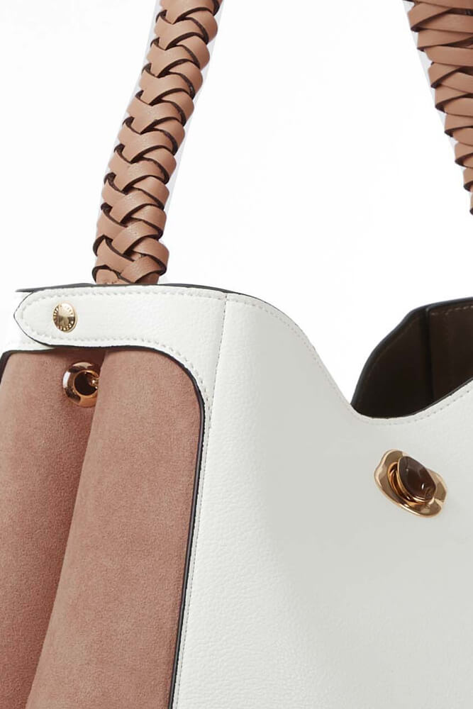 Adriana White Woven Handle Hobo