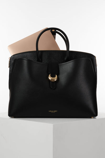 Carlotta Black Laptop Tote