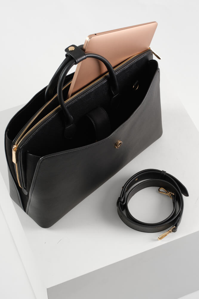 Carlotta Black Laptop Tote