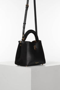 Catherine Black Woven Handle Crossbody
