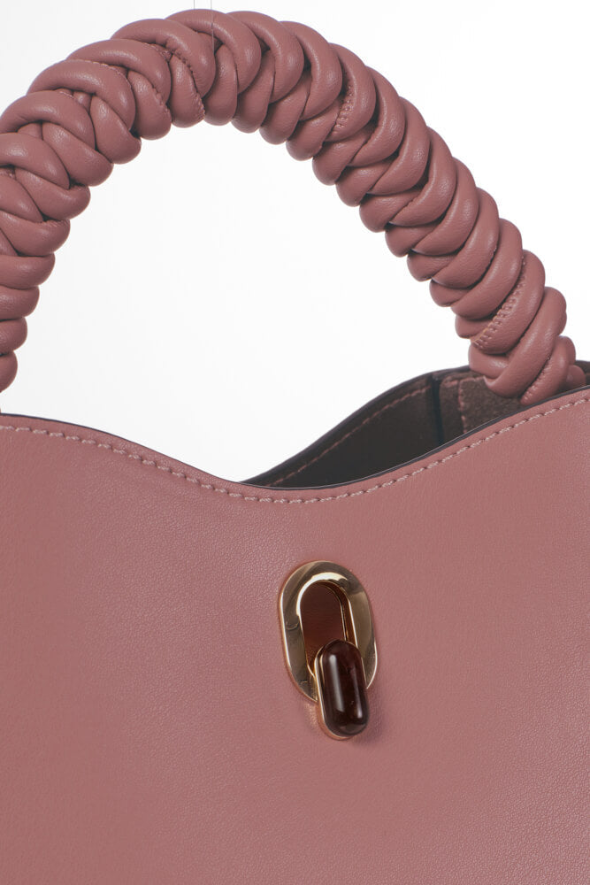 Catherine Pecan Woven Handle Crossbody