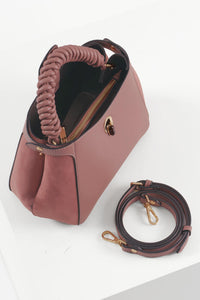 Catherine Pecan Woven Handle Crossbody