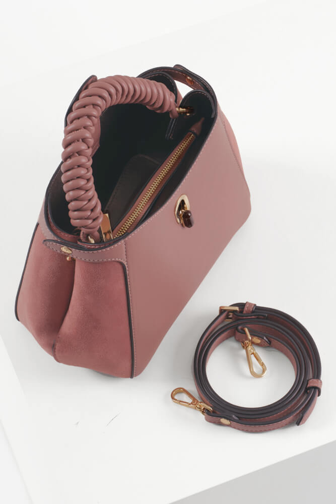 Catherine Pecan Woven Handle Crossbody
