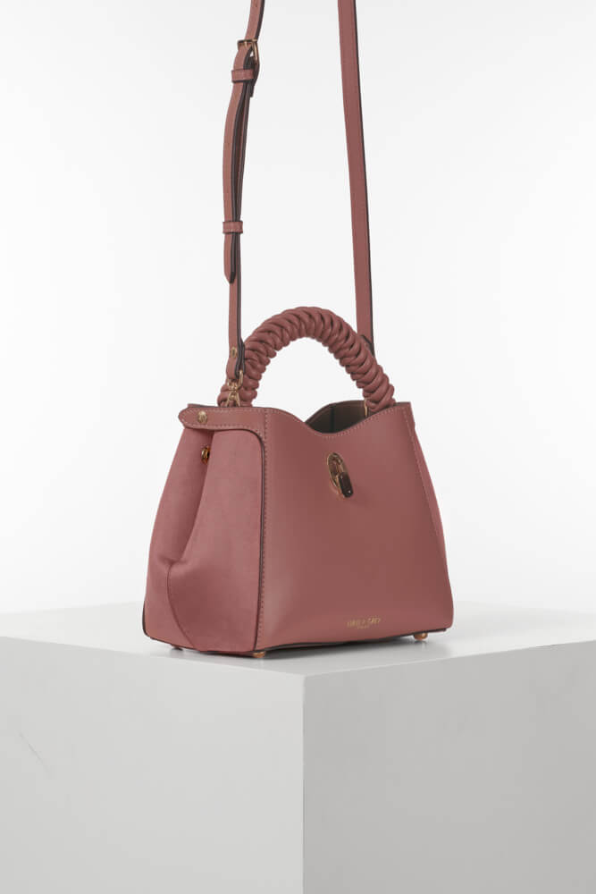 Catherine Pecan Woven Handle Crossbody