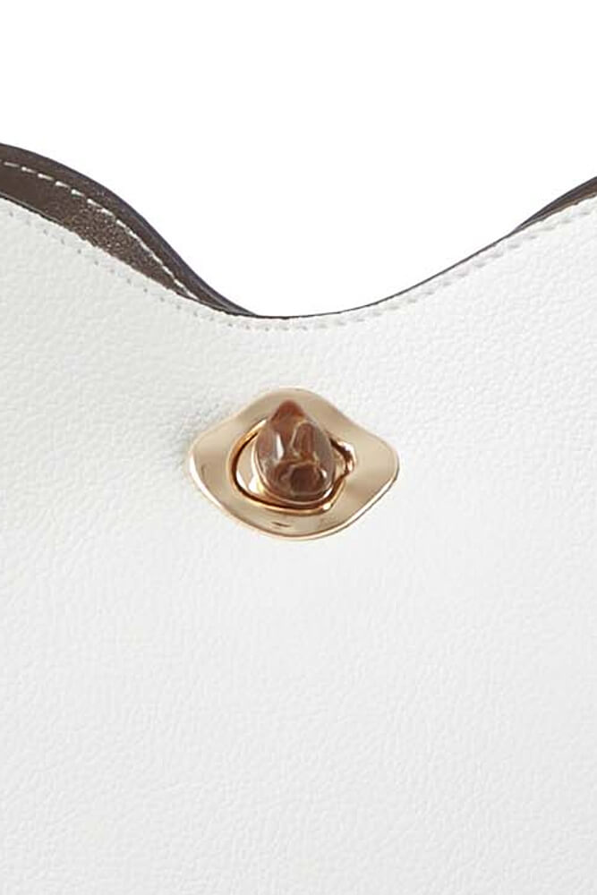 Kate White Woven Handle Crossbody
