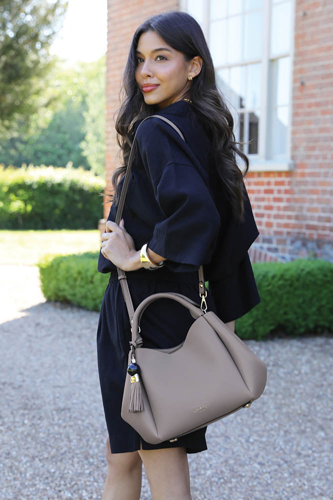 Adele Crossbody Bag | Structured Top Handle Shoulder Bag – Luella Grey