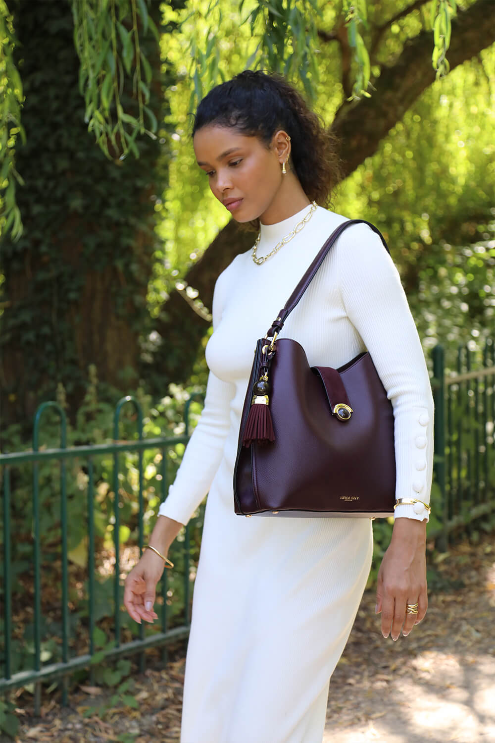 Andrea Black Cherry Hobo