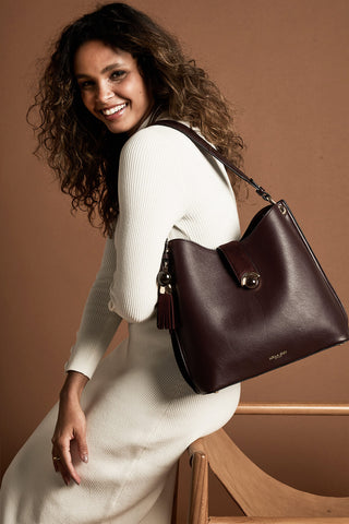 Andrea Black Cherry Hobo