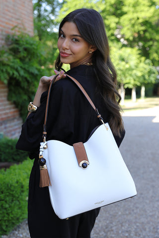 Andrea White Hobo Tote
