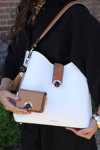 Andrea White Hobo Tote