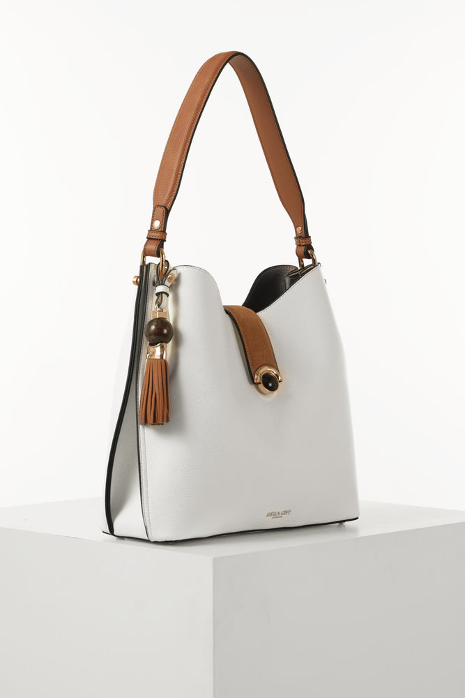 Andrea White Hobo Tote