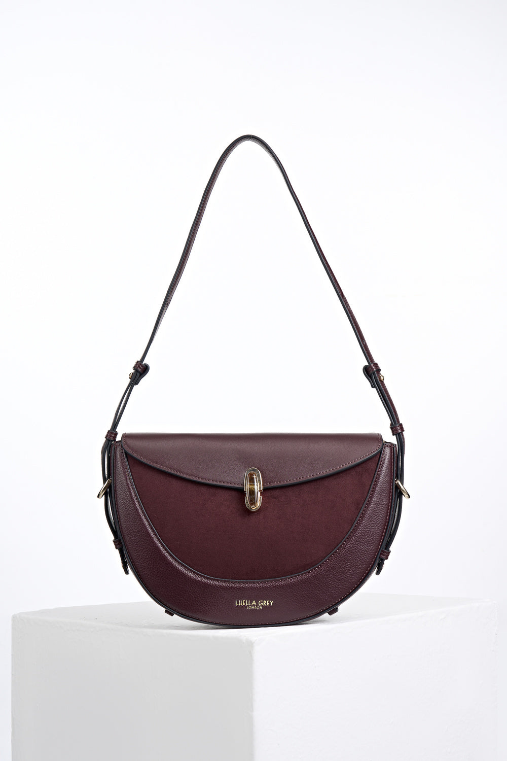 Angelina Black Cherry Multiway Shoulder Saddle Bag