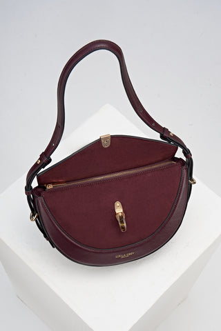 Angelina Black Cherry Multiway Shoulder Saddle Bag