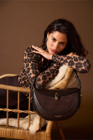 Angelina Chocolate Multiway Shoulder Saddle Bag