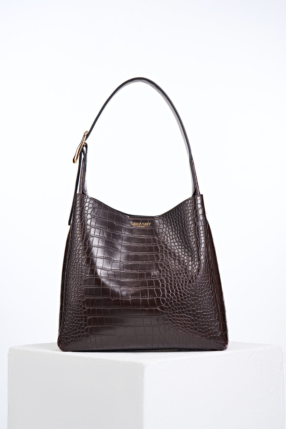 Ariadne Chocolate Croc Hobo