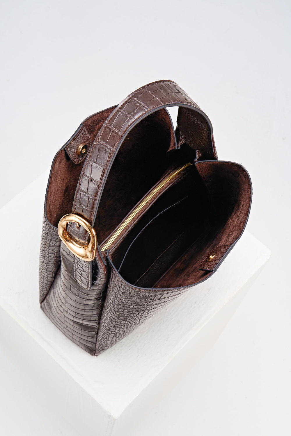 Ariadne Chocolate Croc Hobo