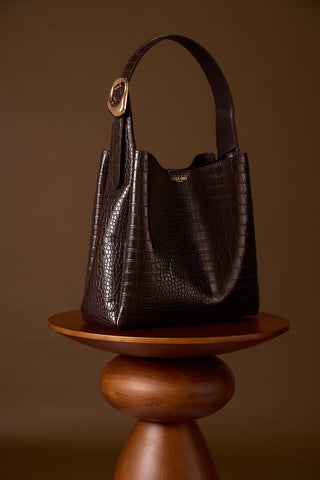 Ariadne Chocolate Croc Hobo