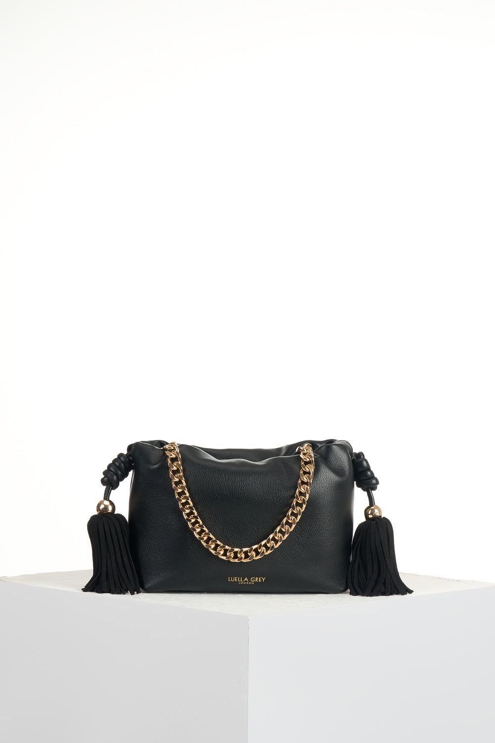 Athena Black Tassel & Chain Crossbody